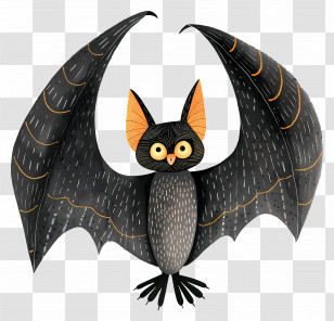 Halloween Bat - Cute Bat Illustration For Halloween Transparent PNG