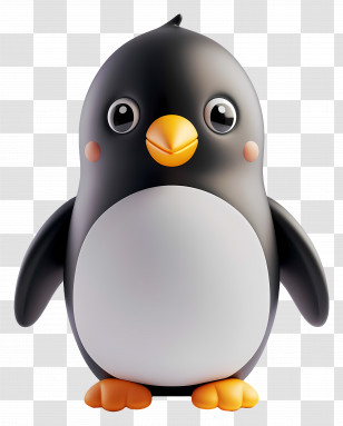 Penguin - Adorable Cartoon Penguin Illustration Transparent PNG