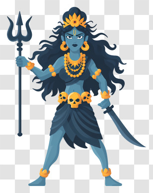 Goddess Kali - Warrior Kali Cartoon Transparent PNG