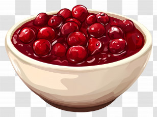 Cranberry Relish - Bowl Of Cranberries Illustration Transparent PNG