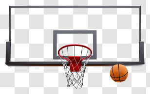 Basketball Court - Basketball Net And Ball On Transparent Background Transparent PNG