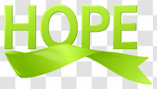 Hope - Green Hope Text With Ribbon Transparent PNG