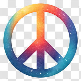 Galaxy Peace Symbol - Colorful Peace Symbol Illustration Transparent PNG