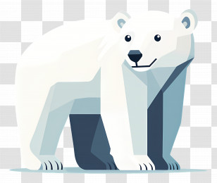 Ice Bear - Cute Cartoon Polar Bear Illustration Transparent PNG