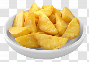 Potato Wedges - Golden Potato Wedges On White Plate Transparent PNG