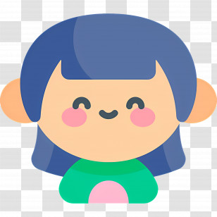 Baby Girl - Cartoon Girl With Blue Hair Transparent PNG