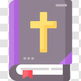 Holy Bible Book Icon - Bible With Cross And Bookmark Transparent PNG