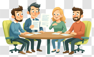 Teamwork - Business Team Signing Documents Transparent PNG