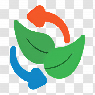 Recycle Leaves - Recycling Symbol With Leaves And Arrows Transparent PNG