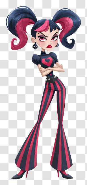 Velvette From Hazbin Hotel - Stylish Goth Punk Girl Transparent PNG