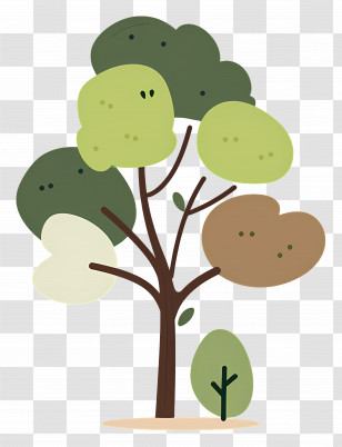Tree Minimalist - Cartoon Tree Illustration Transparent PNG