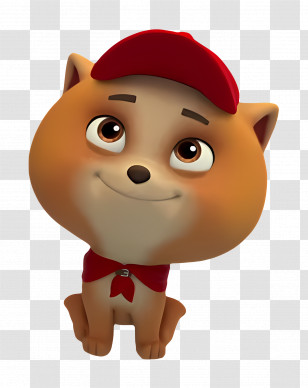 Paw Patrol - Cute Cartoon Dog With Hat And Scarf Transparent PNG