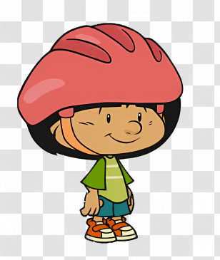 My Big Big Friend - Cartoon Boy Wearing A Helmet Transparent PNG