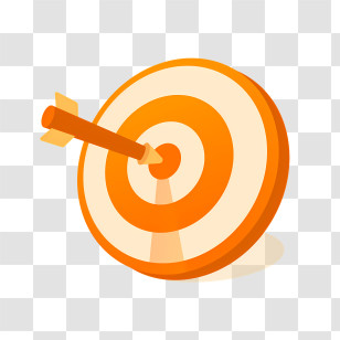 Icon - Orange Target With Arrow Transparent PNG