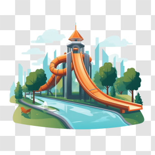 Water Park - Water Slide At The Park Transparent PNG