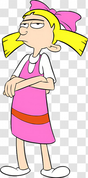 Cartoon Character - Cartoon Girl In Pink Dress With Attitude Transparent PNG