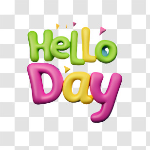 World Hello Day - Colorful Hello Day Text Transparent PNG