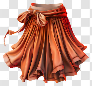 Skirt - Elegant Orange Skirt With Bow Transparent PNG