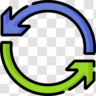 Circular Arrow - Recycling Symbol With Blue And Green Arrows Transparent PNG