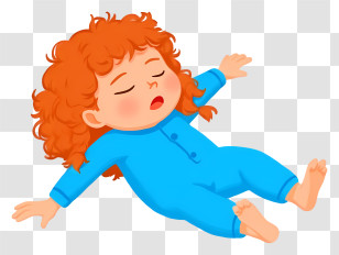 Sleeping Girl - Sleeping Baby In Blue Pajamas Transparent PNG
