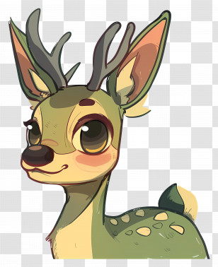 Cartoon Deer - Adorable Cartoon Deer Illustration Transparent PNG