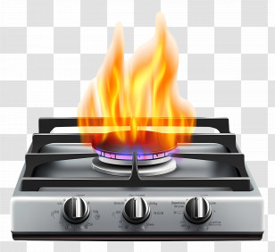 Gas Fuel Stove Fire - Gas Stove With Bright Flame Transparent PNG