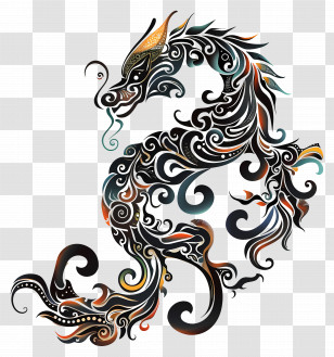 Chinese Zodiacs - Intricately Designed Decorative Dragon Transparent PNG