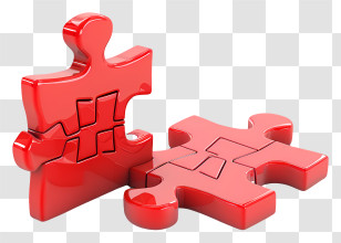 Red Puzzle - Red Puzzle Pieces Transparent PNG