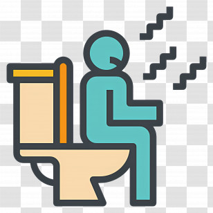 Constipation - Person On Toilet With Steam Cartoon Transparent PNG