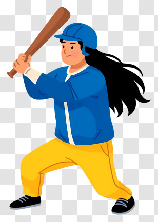 Man Playing Baseball - Baseball Player In Blue And Yellow Transparent PNG