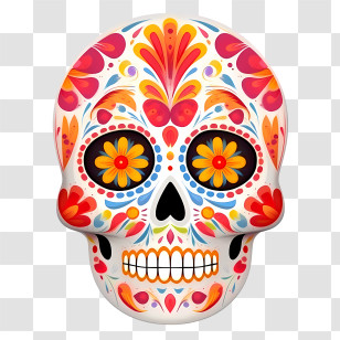 Day Of The Dead
 - Colorful Sugar Skull Decoration Transparent PNG