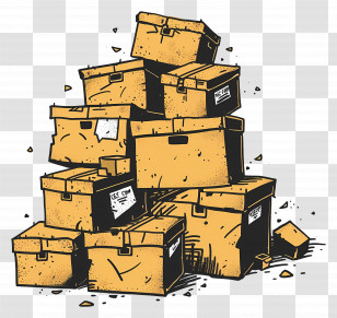 Pile Of Boxes - Stack Of Cardboard Boxes Transparent PNG