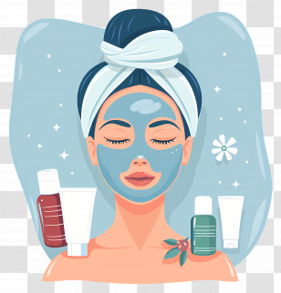 Spa Face Mask - Woman With Facial Mask At Spa Transparent PNG