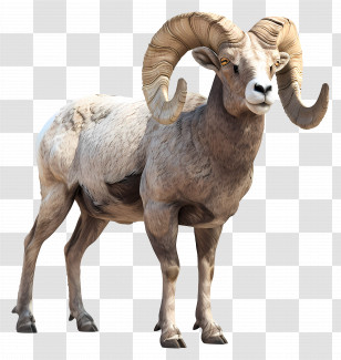 Bighorn Sheep - Realistic Illustration Of A Bighorn Sheep Transparent PNG