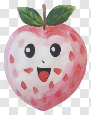 Cartoon - Smiling Strawberry Cartoon Illustration Transparent PNG