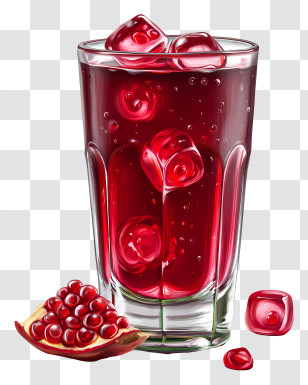 Juice Anar - Refreshing Pomegranate Juice With Ice Transparent PNG