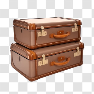 Vintage Suitcase - Brown Leather Suitcases In Vintage Style Transparent PNG