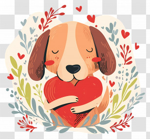 Dog Heart - Dog Holding A Heart Transparent PNG