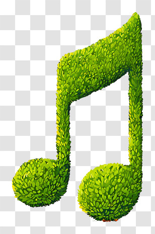 Mossy Musical Note - Music Note Shaped From Leaves Transparent PNG