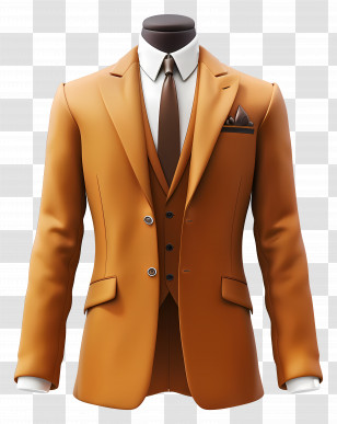 Formal Attire For Men - Elegant Brown Suit With Tie Transparent PNG