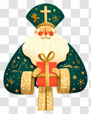 Saint Nicholas Day - Saint Holding A Gift Transparent PNG