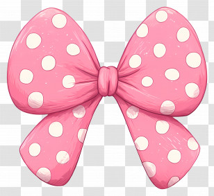 Pink Polka Dot Bow - Pink Polka Dot Bow Transparent PNG