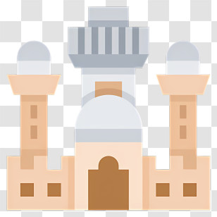 Landmark - Islamic Mosque With Domes Transparent PNG