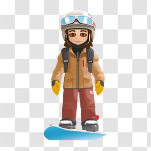 Snowboarder - Snowboarder In Brown Jacket Transparent PNG