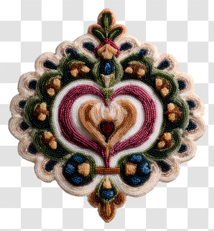 Beaded Rukhwat - Beaded Heart Ornament Transparent PNG