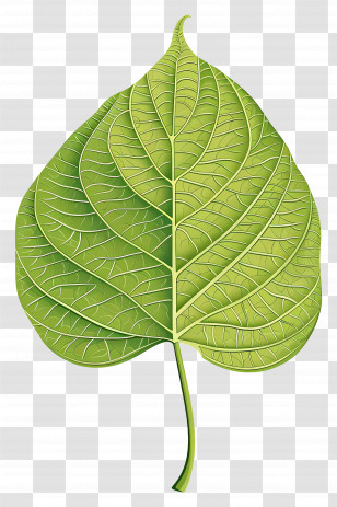 Bodhi Tree Leaf - Bodhi Leaf Illustration With Green Gradient Transparent PNG