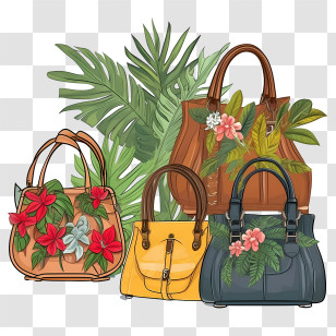 Handbag Day - Floral Handbags Collection Transparent PNG
