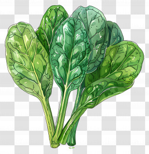 Spinach - Fresh Green Spinach Leaves Illustration Transparent PNG