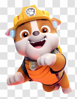 Paw Patrol - Happy Dog In Construction Gear Transparent PNG