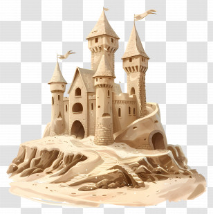 Sand Castle - Detailed Sandcastle Seasonal Illustration Transparent PNG